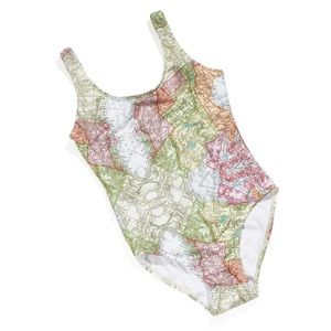 Atlas/Map One Piece Swimsuit